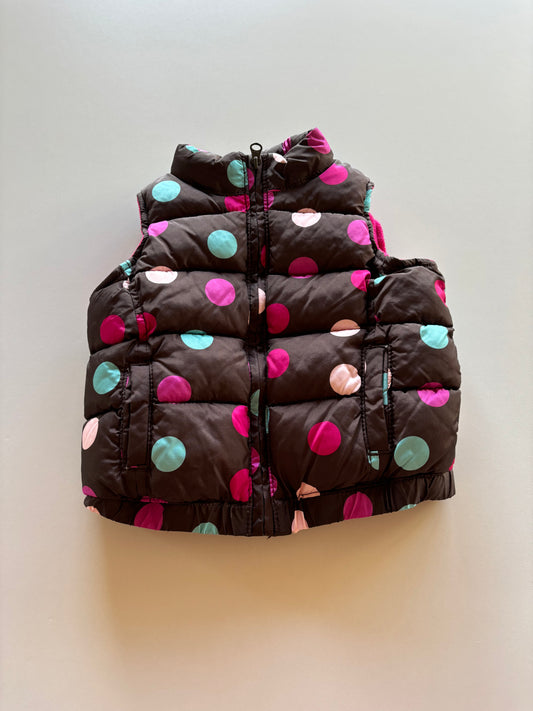 Brown Polka Dot Puffer Vest