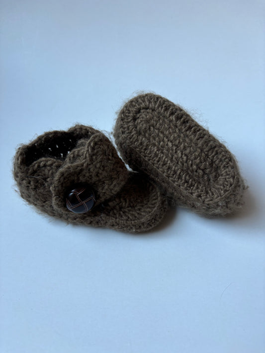 Brown Crocheted Booties
