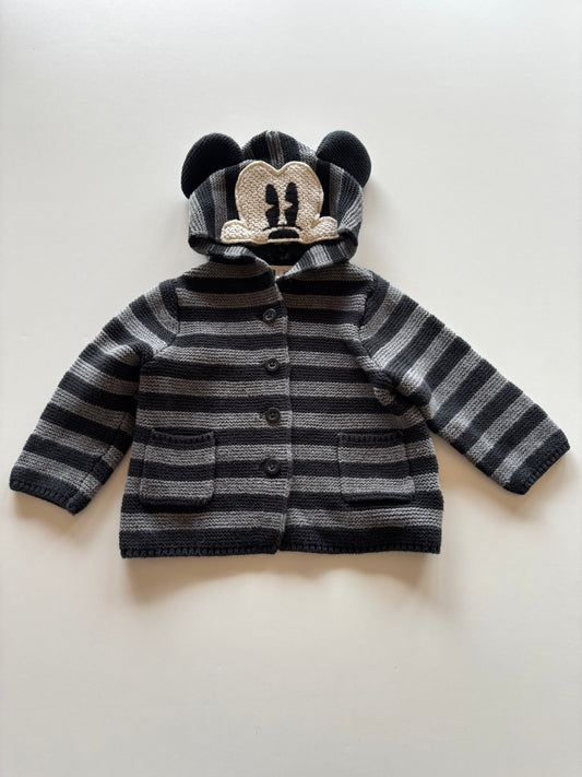 Striped Knit Mickey Mouse Hoodie