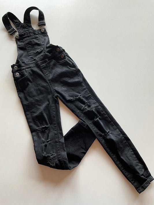 Black Distressed Overalls