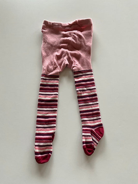 Pink & Red Striped Tights