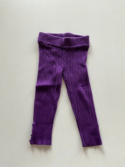 Purple Ribbed Leggings