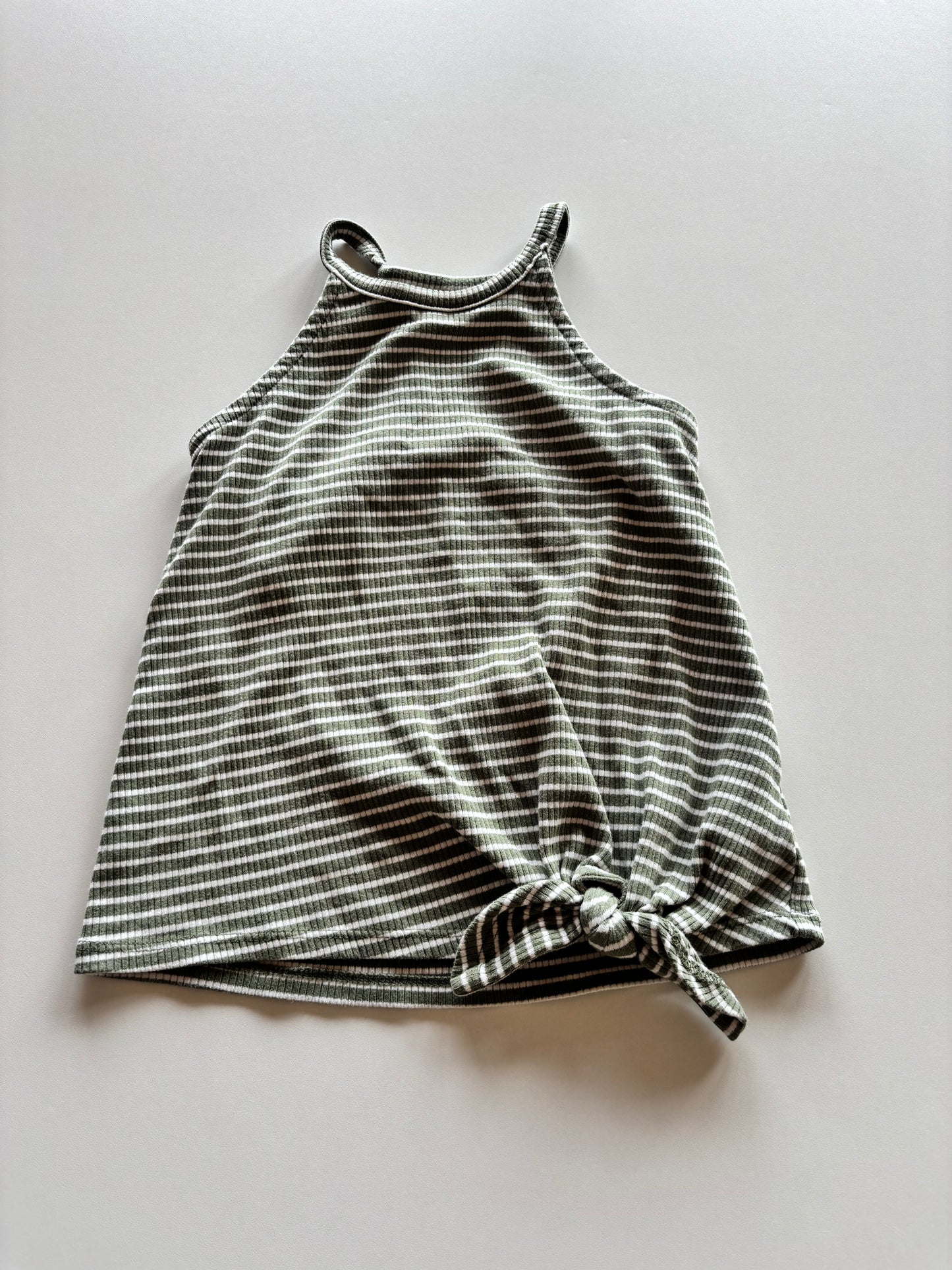 Green Striped Knotted Tank
