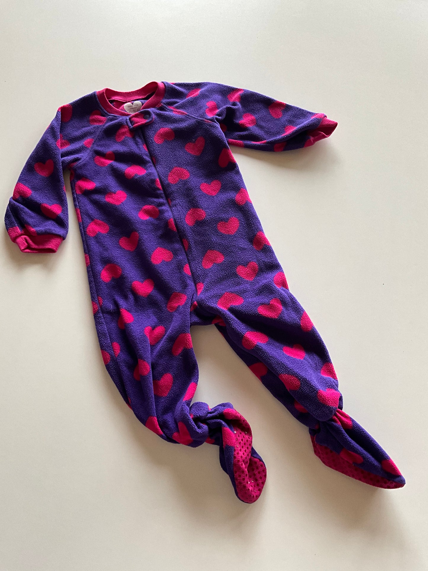 Fleece Purple & Pink Hearts Sleeper