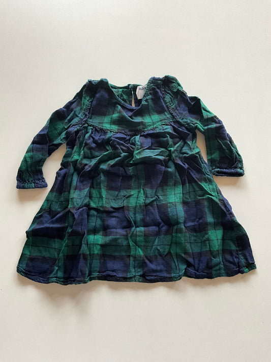 Green & Navy Plaid Dress