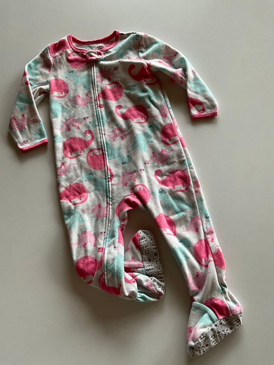 White Dinosaur Fleece Sleeper