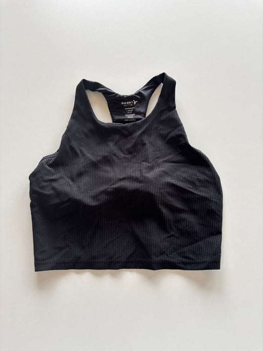 Black Ribbed Cropped Tank