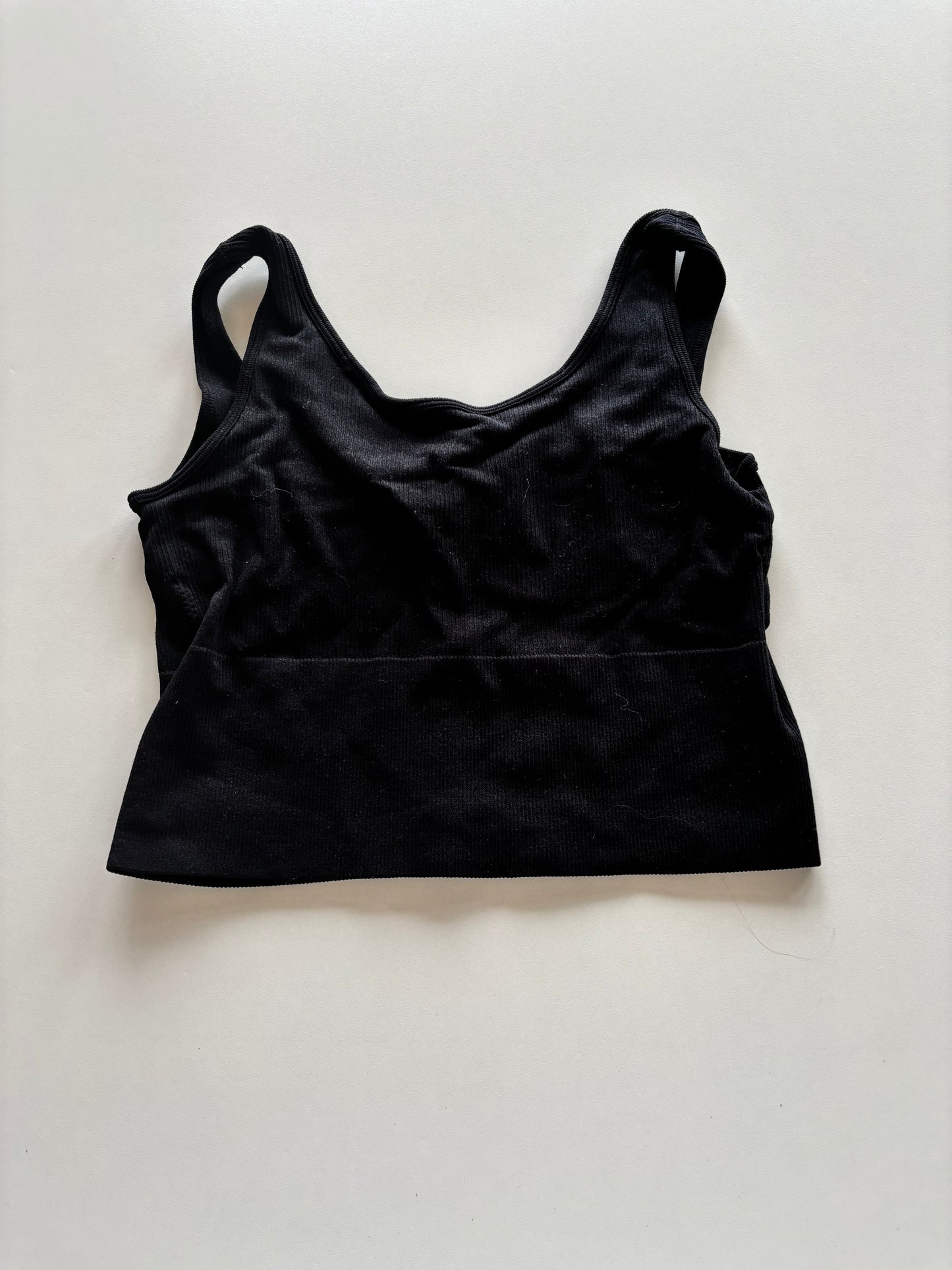 Black Ribbed Cropped Tank