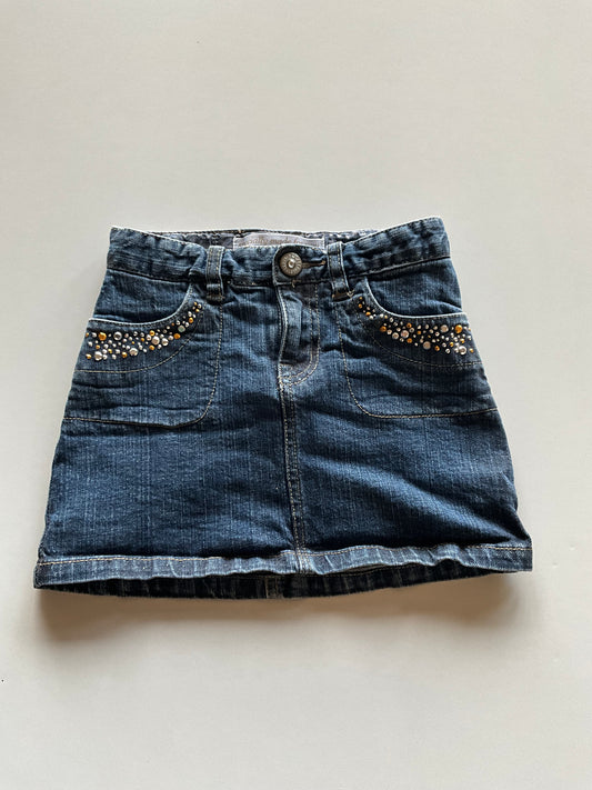 Bejewelled Denim Skort