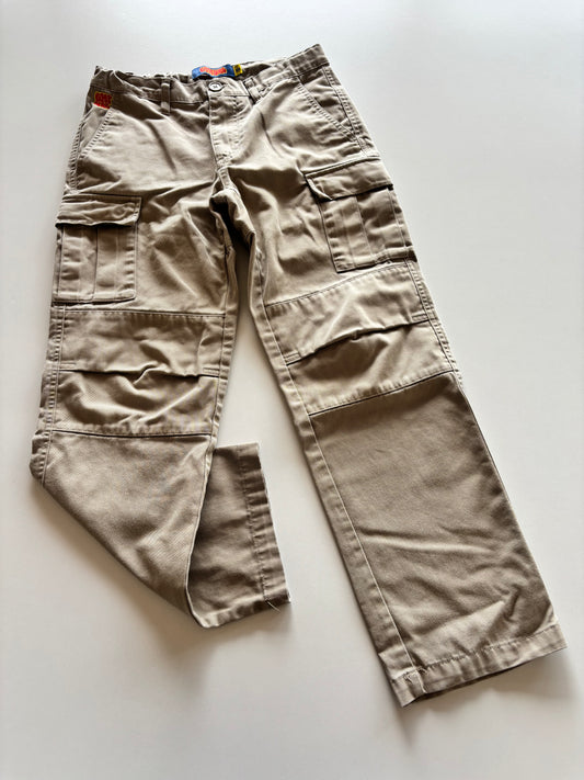 Tan Wide Leg Cargo Pants