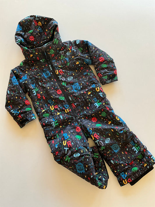 Black & Colourful Pattern Snow Suit