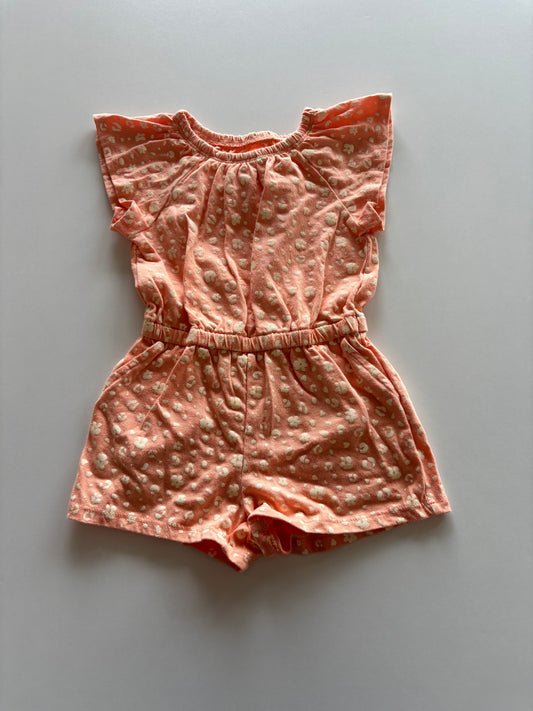 Orange Floral Romper