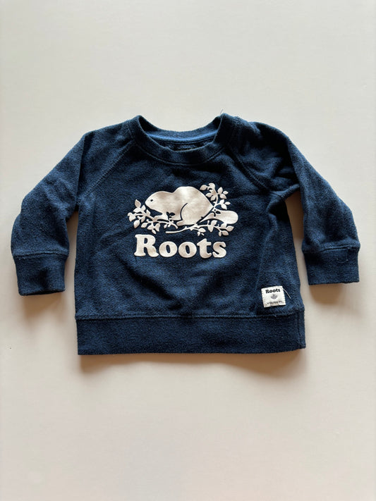 Blue Melange Roots Crewneck