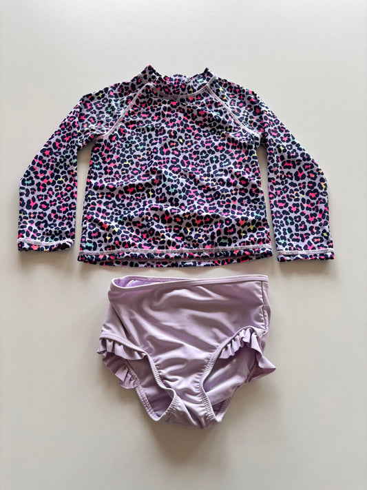 2pc Purple Leopard Swim Set