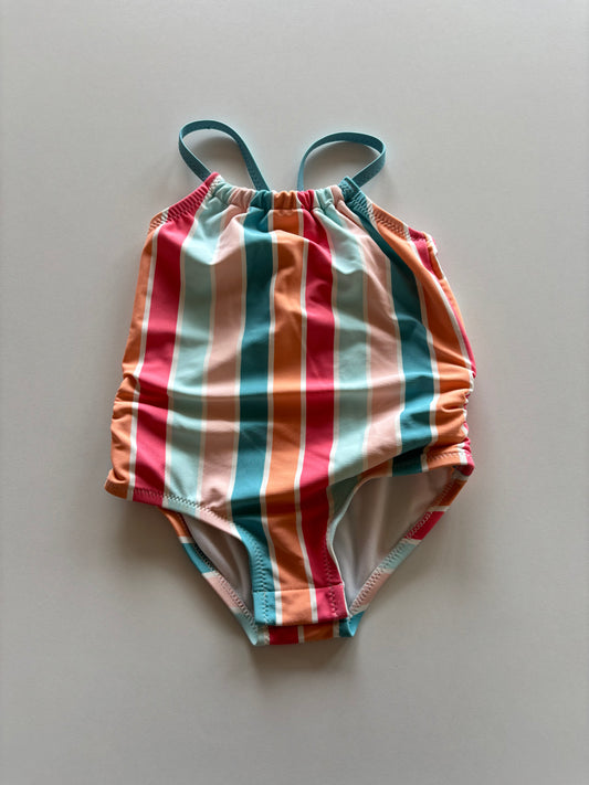 Pastel Striped Swim Suit