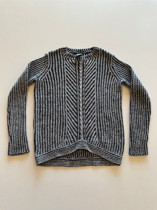 Ribbed Grey & Black Sweater