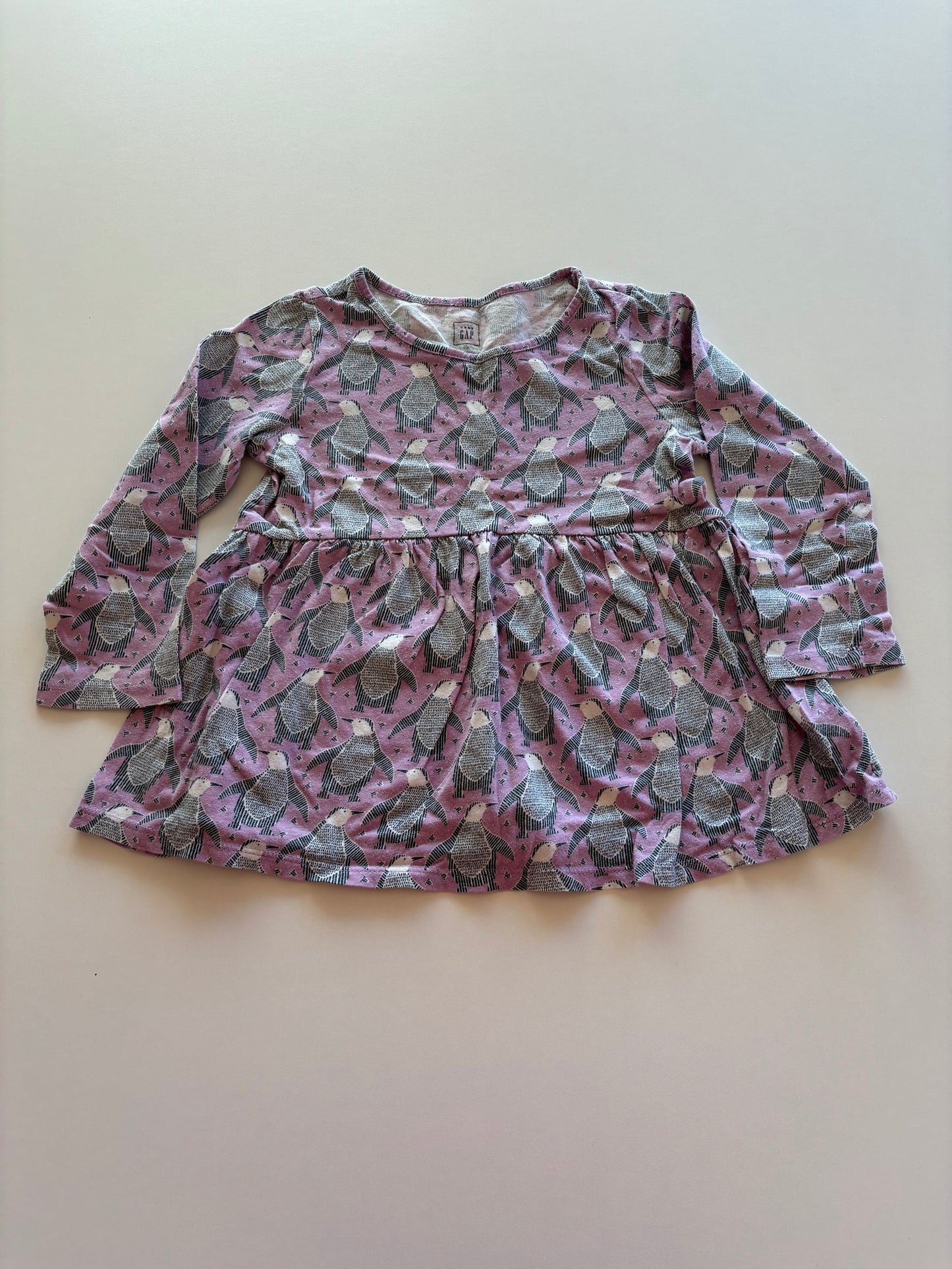 Purple Penguin Peplum Shirt