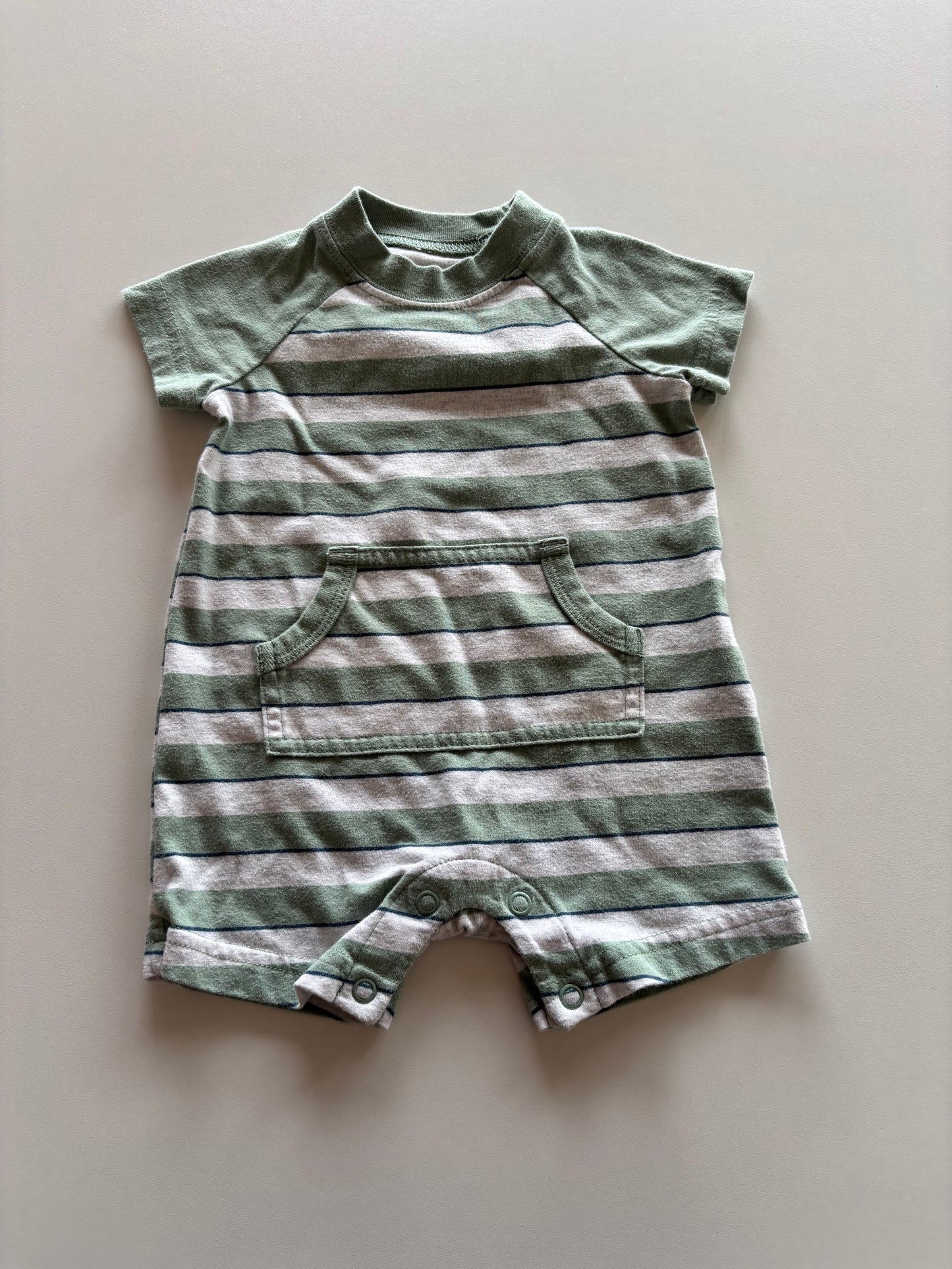 Green Striped Romper