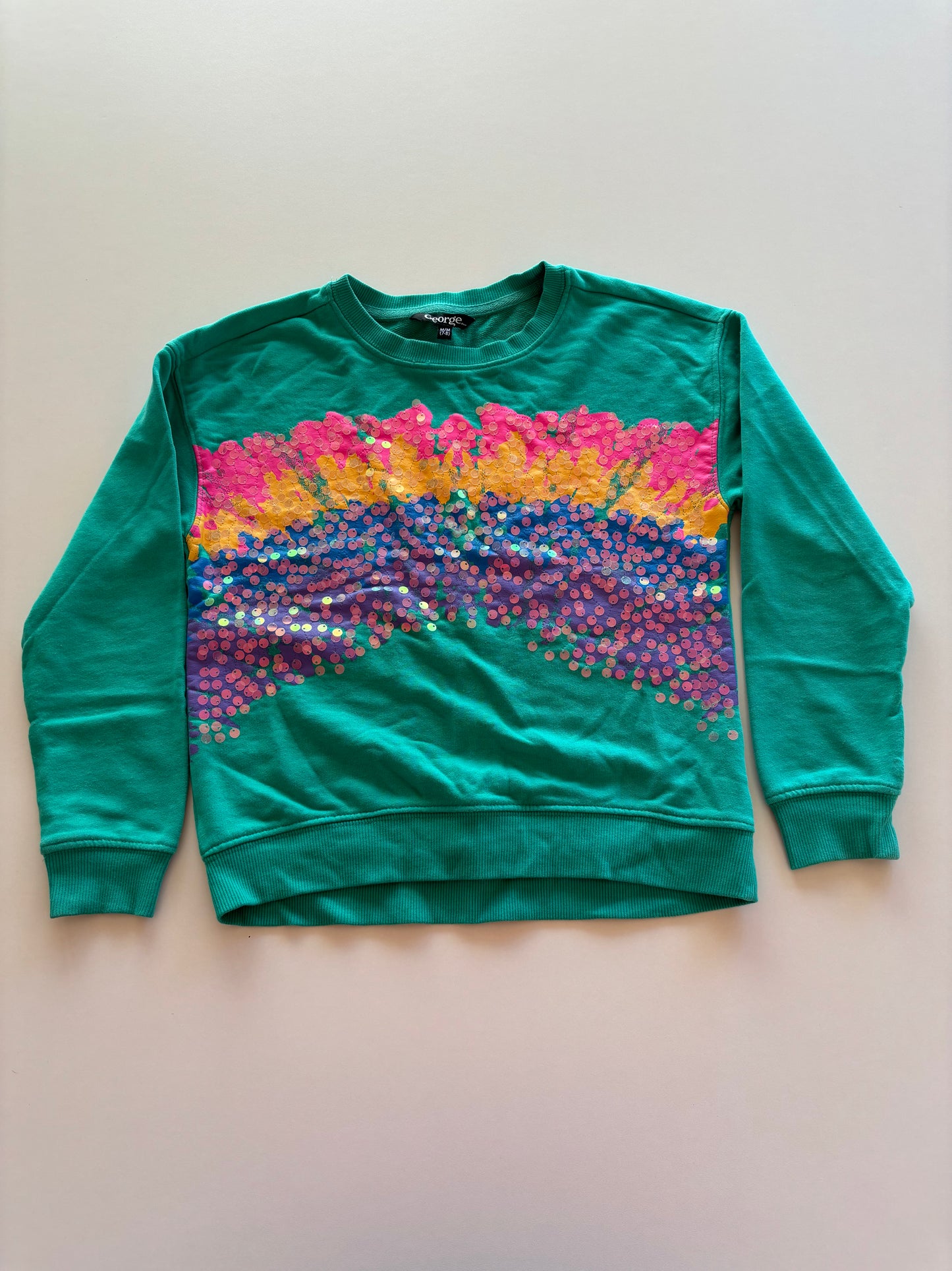 Colourful Green & Sequin Crewneck