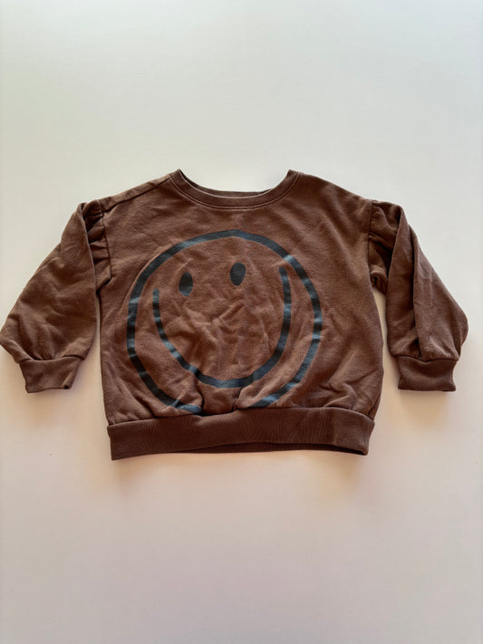Brown Smiley Crewneck Sweater
