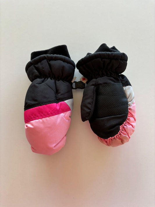 Black & Pink Winter Mittens