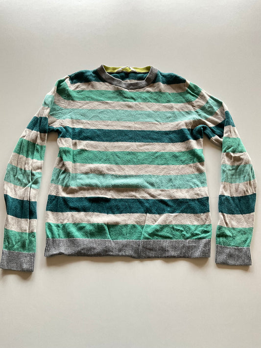 Green & Beige Striped Sweater