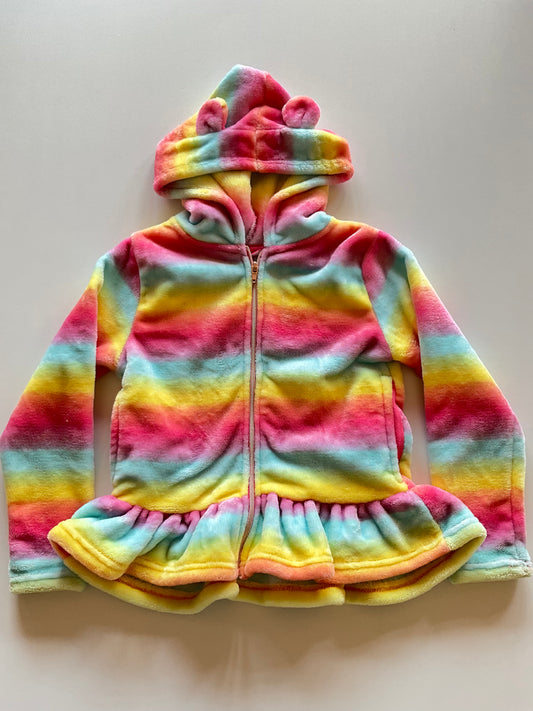 Cozy Rainbow Peplum Zip Up Hoodie
