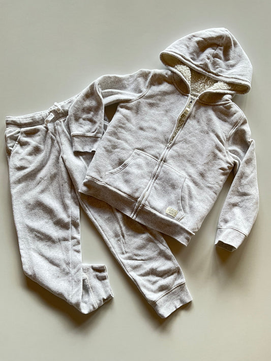 2pc Light Grey Melange Leisure Suit