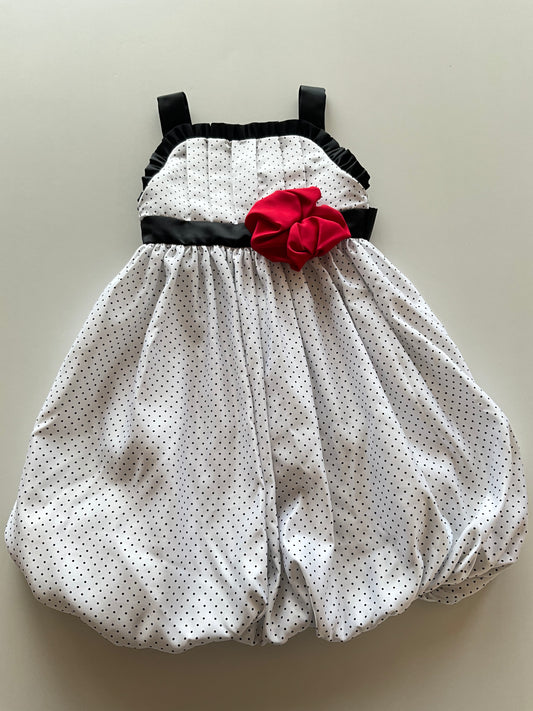 White with Black Polka Dots Bubble Dress