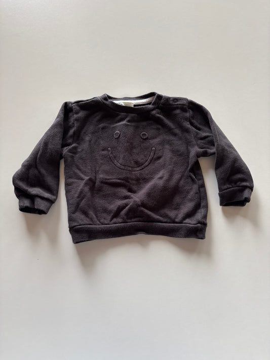 Black Smiley Crewneck Sweater