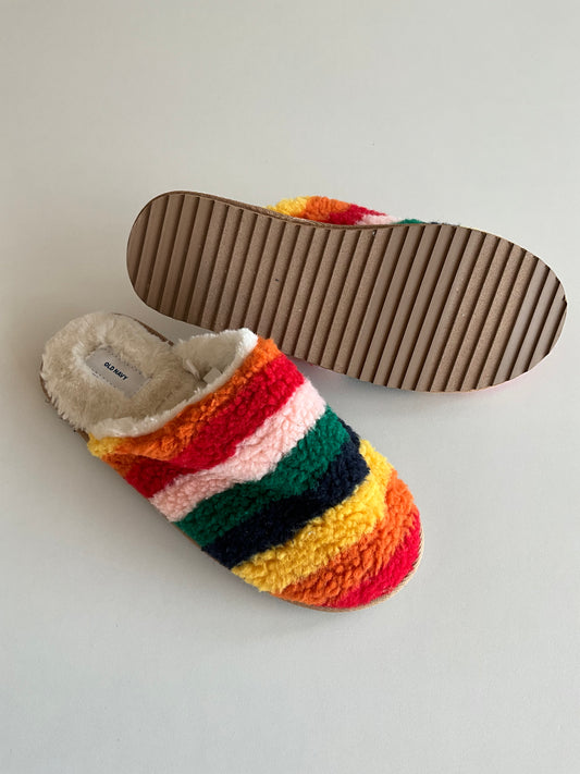 BNWOT Rainbow Slipper Mules
