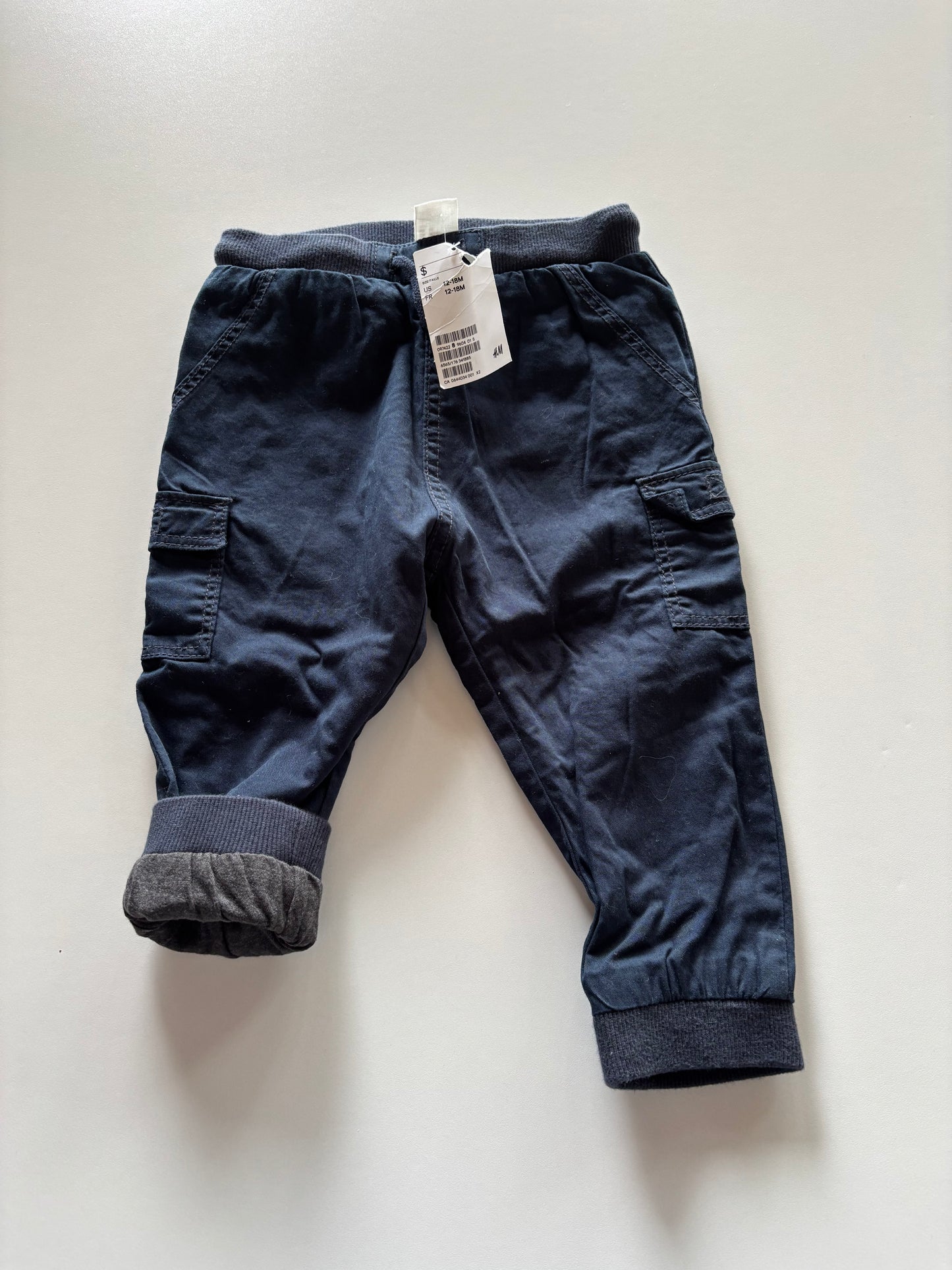 BNWT Lined Navy Cargo Joggers