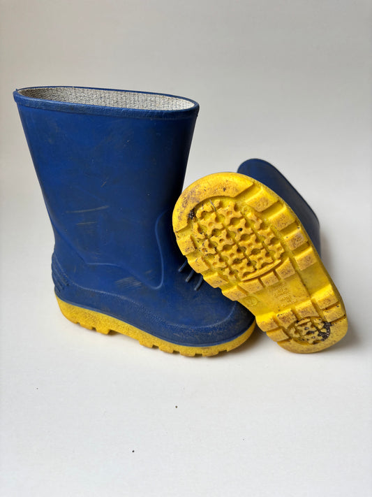 Blue & Yellow Rain Boots