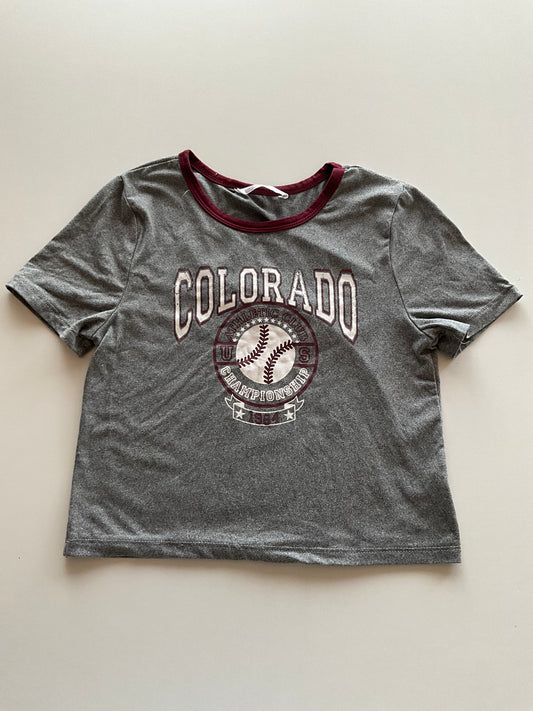 Grey Colorado Baseball Crop Top