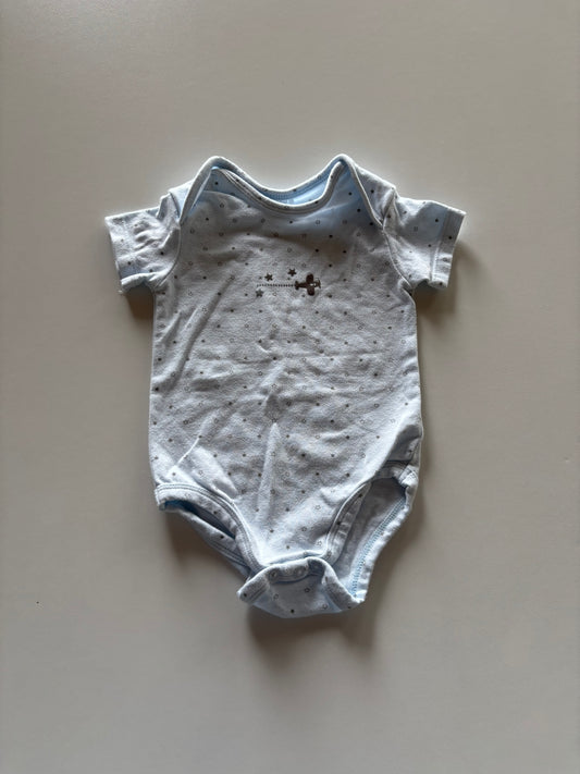 Blue Airplane & Stars Onesie