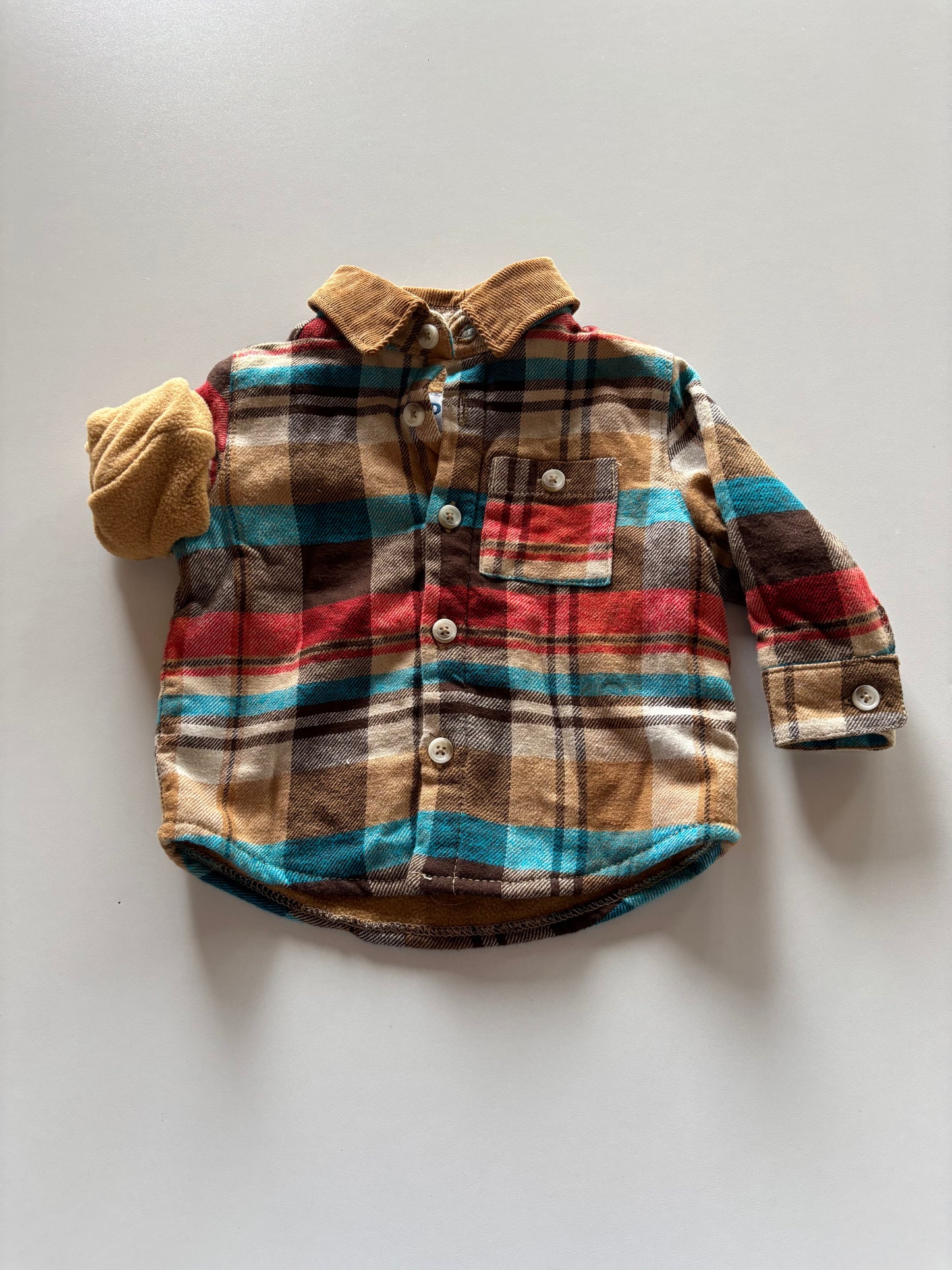 Fleece Lined Colourful Plaid Jacket