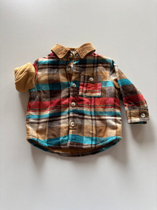 Fleece Lined Colourful Plaid Jacket