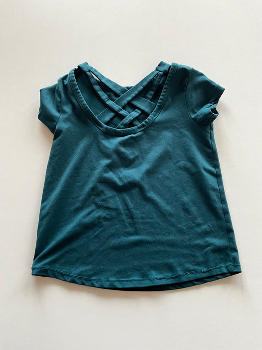 Criss Cross Teal Tee