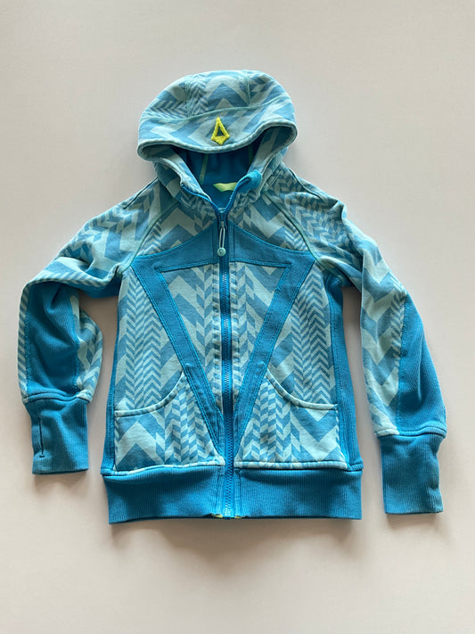 Blue Patterned Scuba Hoodie