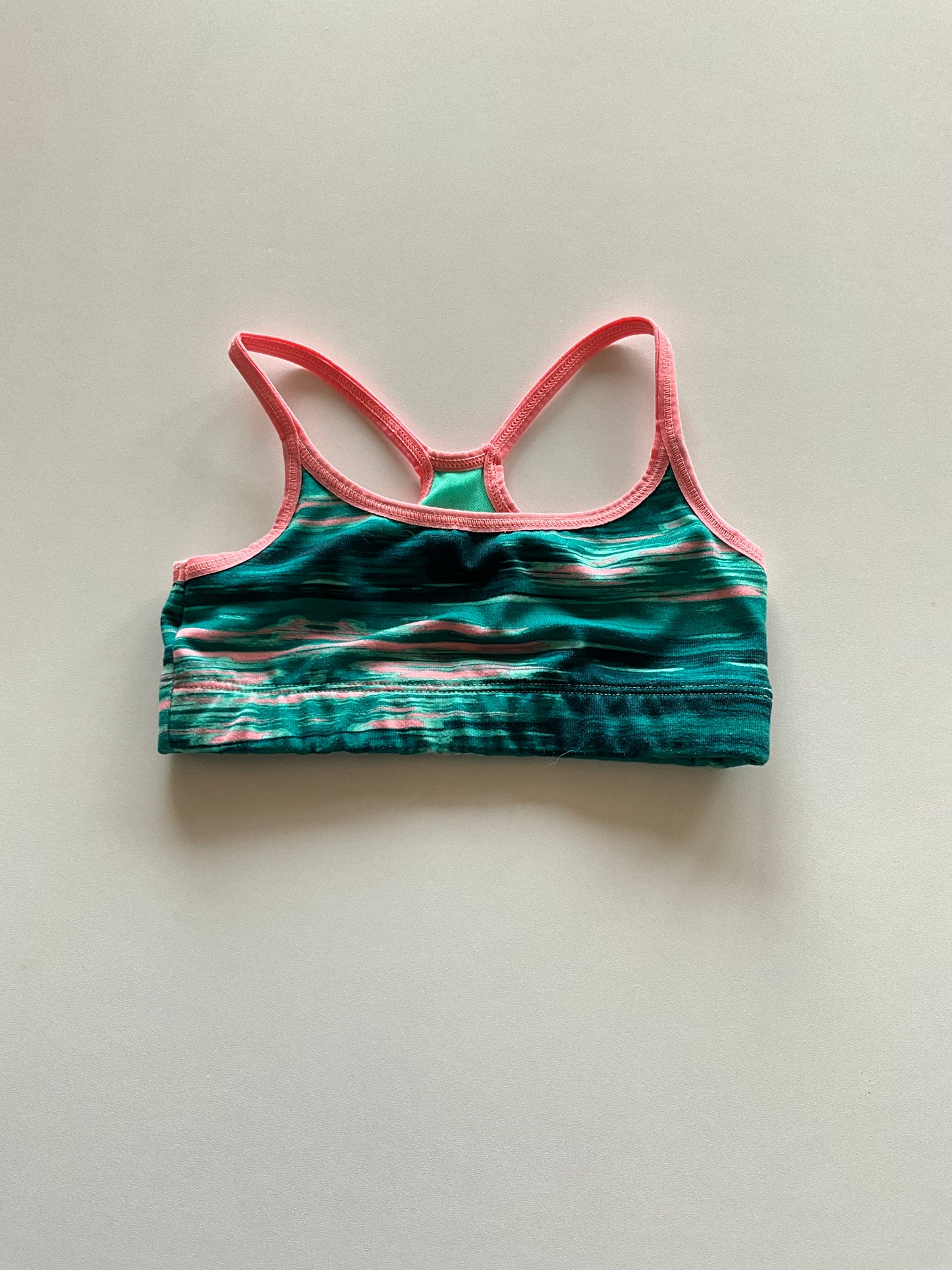 Green & Peach Melange Sports Bra