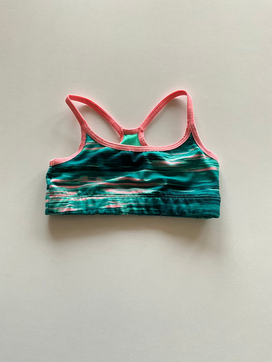 Green & Peach Melange Sports Bra