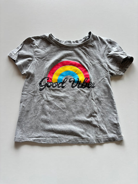 Grey Good Vibes Rainbow Tee