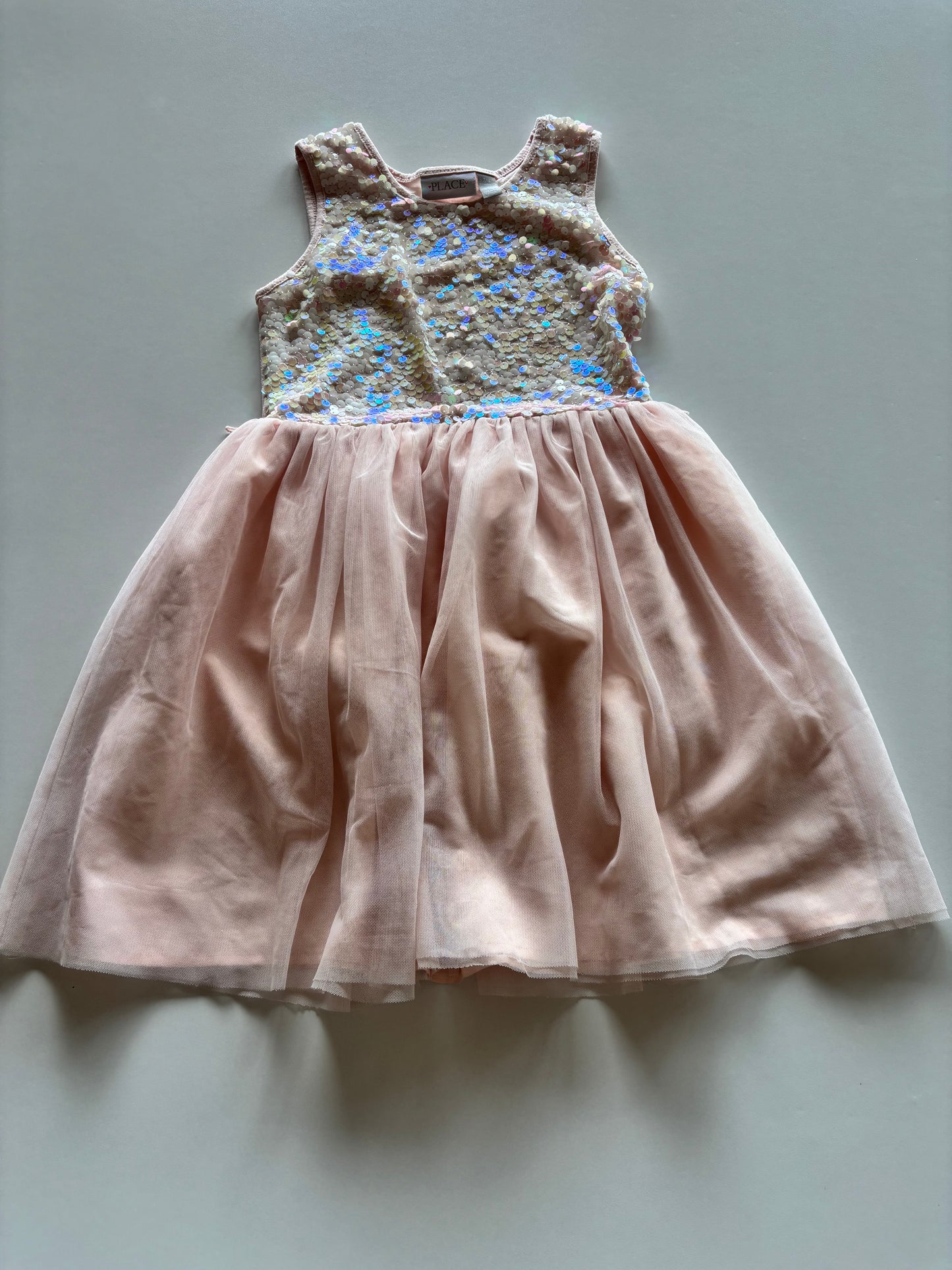 Peachy Pink & Iridescent Sequin Dress