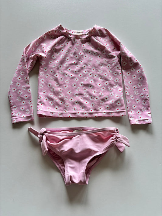 2pc Pink Daisy Swim Suit