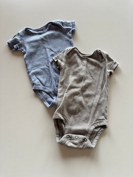 2 Striped Onesies
