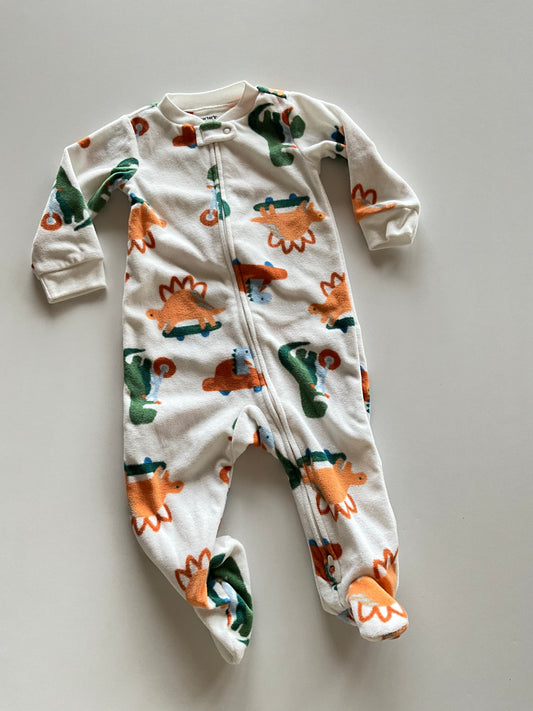 White Dinosaur Fleece Sleeper