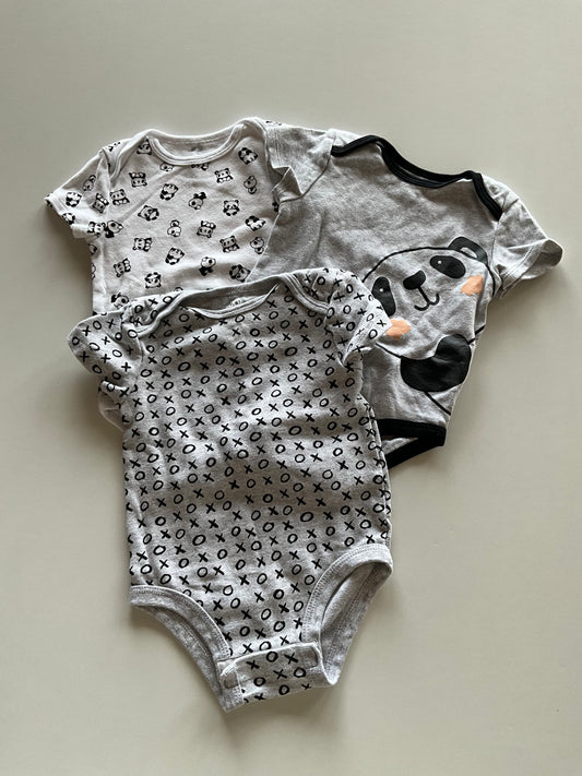 3 Panda/XO Onesies