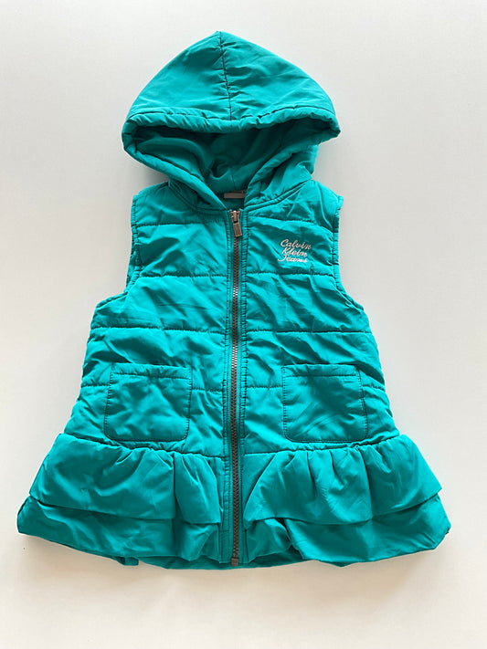 Turquoise Hooded Peplum Vest