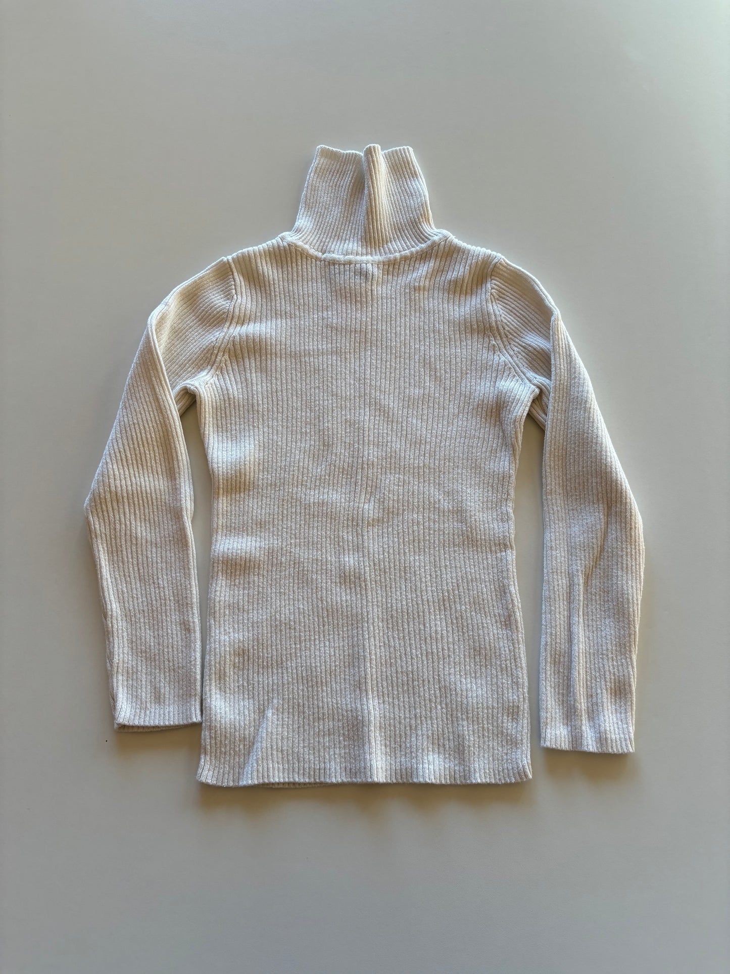 White Ribbed Turtleneck