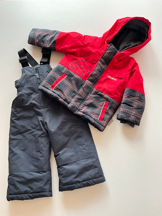 2pc Red & Charcoal Snow Suit